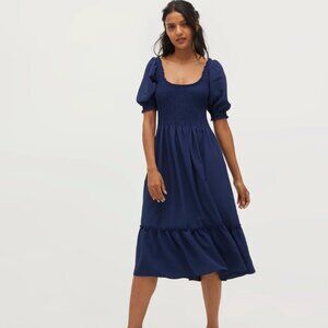 The Louisa Nap Dress - Size Small - Wrinkle Resistant Navy Crepe